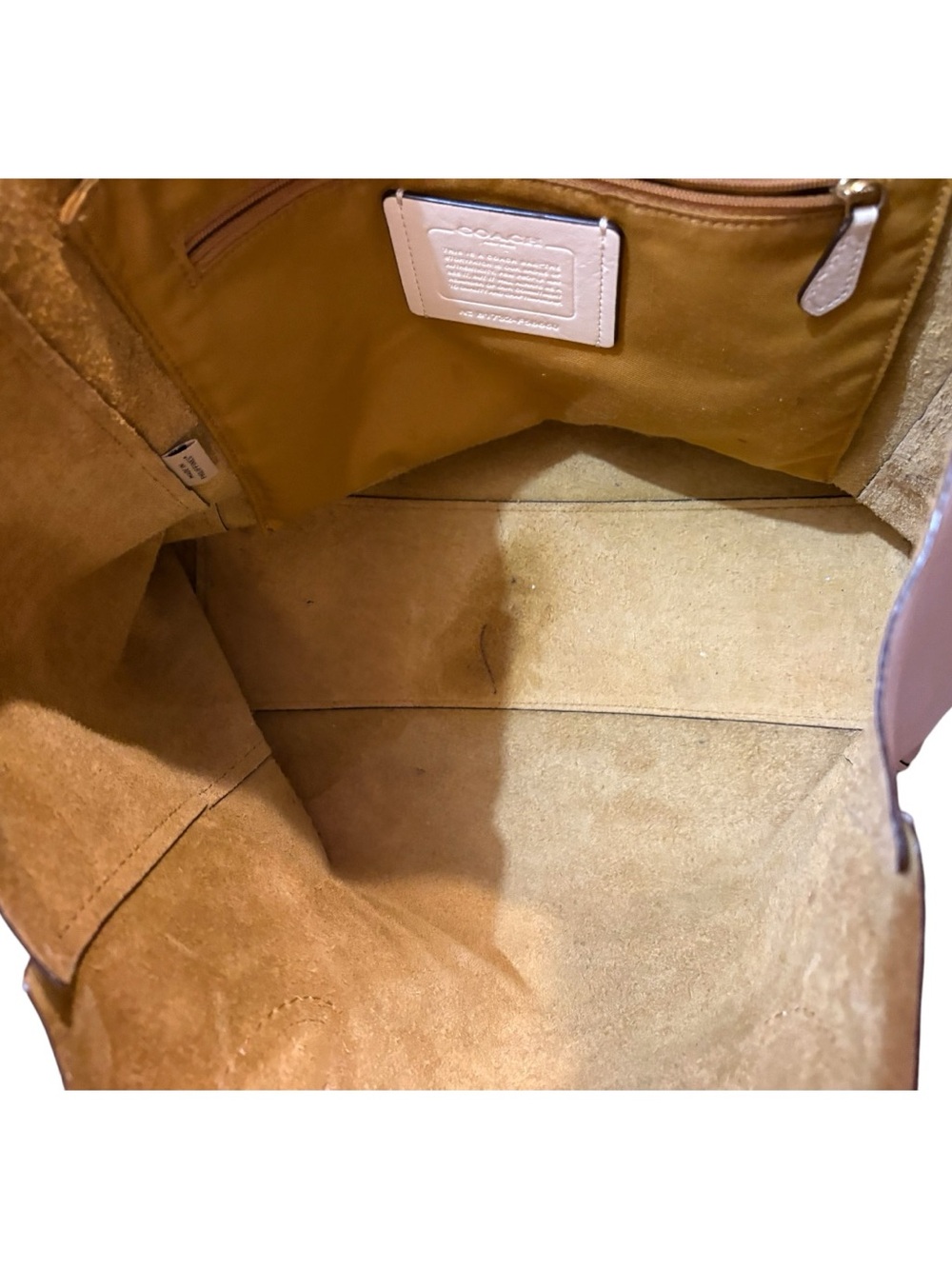 COACH Derby Cream Pebble Leather Shoulder Tote F58660 - Picture 6 of 8